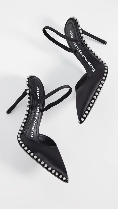 Alexander Wang Rina Crystal Slingback Pumps Crystal Trim, High Shoes, Fabulous Shoes, Valentino Studs, Slingback Pump, High Jewelry, Alexander Wang, Fashion Lover, Fashion Store