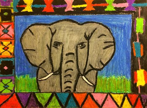 Art 5th Grade, Multi Cultural Art, Art Elementary, African Art Projects, Winter Art Lesson, Kindergarten Art Lessons, Safari Art, Animal Art Projects, 4th Grade Art