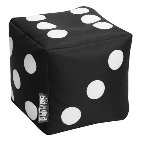 Gouchee Home Cube Dice Modern Black Polyester Square Ottoman Dice Ottoman, Beanbag Ottoman, Dice Print, Square Pouf Ottoman, Black Ottoman, Square Pouf, Cube Ottoman, Durable Furniture, Square Ottoman