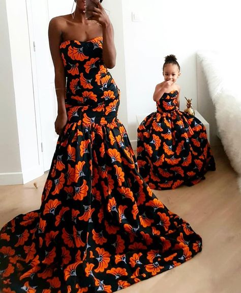 Love this look from @vassylou.lou #MommyAndMe Mum And Daughter Matching, Mum And Daughter, Kente Dress, Ankara Gowns, Ankara Gown, Causal Dresses, Mommy And Me Dresses, Dress African, Kids Gown