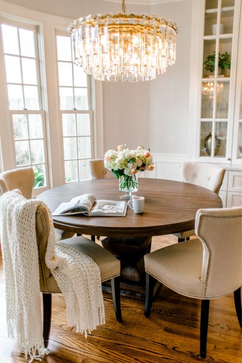 Square Dining Room Design, Andrews Pedestal Dining Table, Pedestal Dining Table Round, Pedestal Table And Chairs, Circular Dining Room Table, Traditional Kitchen Table, Small Dining Room Design, Dining Room With Round Table, Pedestal Kitchen Table