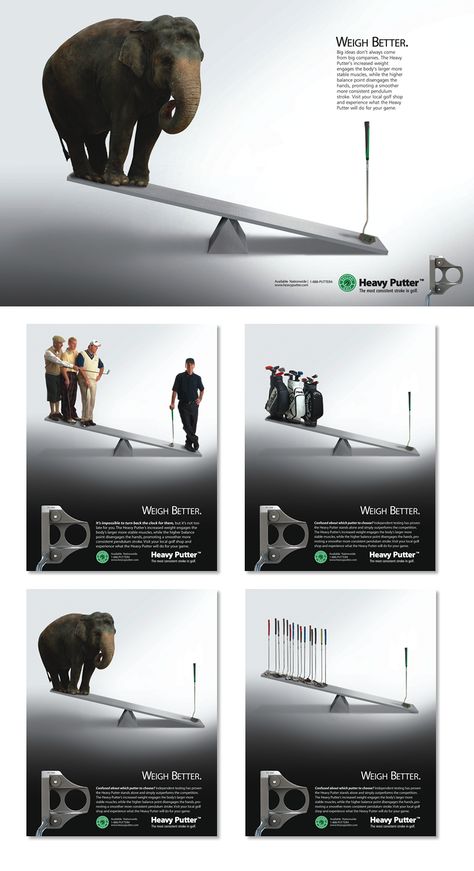 Heavy Putter Campaign for Brandloft. Real Estate Ad Campaigns, Clever Advertising Ad Campaigns, Ad Campaign Design Clever Advertising, Typographic Advertising Campaign, Real Estate Outdoor Advertising, Creative Print Ads Ad Campaigns, Concept Ads, Bank Ads Ad Campaigns, Medical Ads