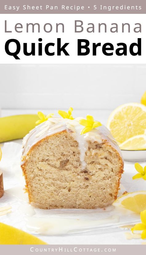 Lemon Banana Cake, Lemon Banana Muffins, Lemon Banana Bread, Banana Bread Recipe Easy Moist, Healthy Banana Recipes, Lemon Bread Recipes, Lemon Banana, Bread Banana, Banana Bread Pudding