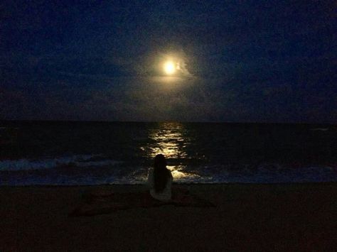 Full Moon, The Moon, The Beach, Moon