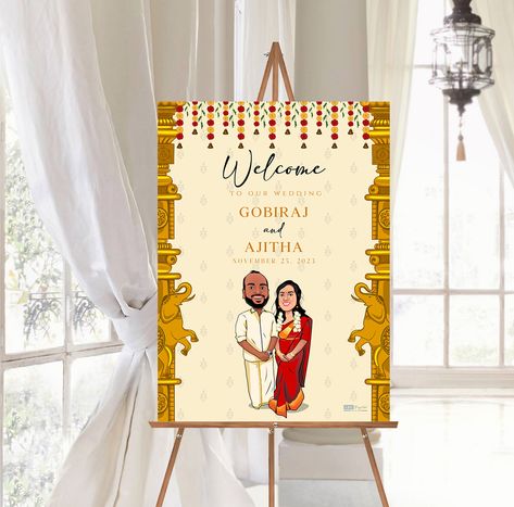 Personalised Signs, Caricature Wedding, Wedding Welcome Sign, Welcome To Our Wedding, Wedding Welcome Signs, Wedding Welcome, Foam Board, Personalized Signs, Go On