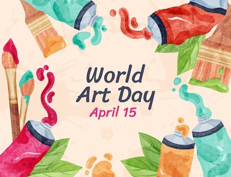 Art Day Poster, World Art Day, Day Background, Event Logo, Event Themes, International Day, International Artist, World Art, Art Day