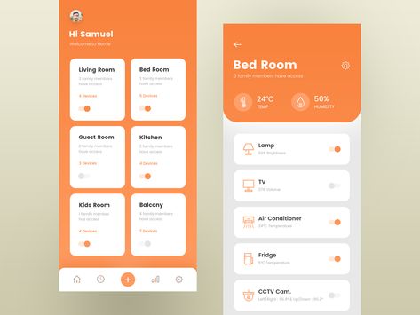 Smart Home (IOT) - App Design by Mahesh Kantariya Smart Home Ideas, Mobile App Ui Design, To Do App, Ui Design Mobile, Ui Ux 디자인, App Design Layout, Android App Design, Design Home App, Mobile App Design Inspiration