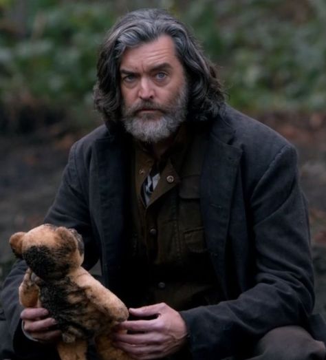 Timothy Omundson as Cain. That muddy teddy bear is a sign of horror: Cain is killing his own descendants--children included. He assumes his kin are likely killers and intends to rid the world of them. From "Supernatural." Supernatural Cain, Spn Pfp, Teddy Bear Men, Supernatural Sam And Dean, Sam And Dean Supernatural, The Merciless, Timothy Omundson, The Archangels, Figure Me Out