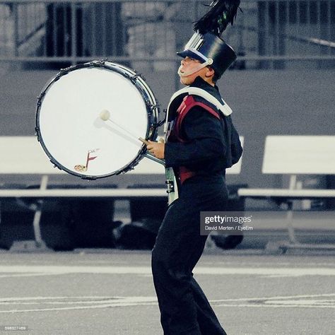 The silhouette of a marching drummer could be useful as a "P" or an "R" in a logo Marching Band Bass Drum, Marching Drum, Band Kid, Bass Drum, Marching Band, Drum And Bass, A Logo, A P, Drums