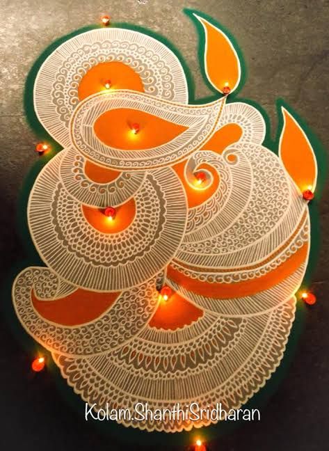 Mandala Rangoli Designs, Painting Rangoli Design, Mandala Rangoli, Diya Decoration Ideas, Zentangle Mandala, Easy Rangoli Designs Videos, Rangoli Designs Photos, Rangoli Designs Simple Diwali, Diwali Decorations At Home