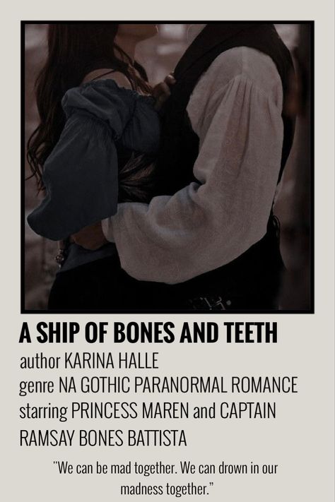 A Ship Of Bones And Teeth, Karina Halle, Dr Aesthetic, Historical Recipes, Books Fanart, Polaroid Posters, A Ship, Paranormal Romance, Books To Buy