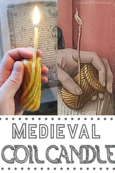 Medieval Diy Crafts, Medieval Homestead, Candle Wick Diy, How To Make, Coil Candle, Medieval Diy, Diy Bushcraft, Historical Crafts, Cool Diy Crafts