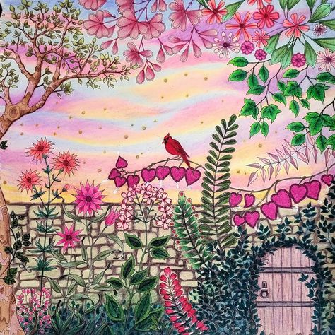 Mandy C on Instagram: “#secretgarden #secretgardencoloringbook #johannabasfordsecretgarden #Johannabasford #johannabasfordcoloringbook #secretgardencolouringbook…” Joanna Basford Secret Garden, Johanna Basford Secret Garden Coloring Book, Secret Garden Coloring Book Finished, Johanna Basford Books, Lost Ocean Coloring Book, Secret Garden Book, Coloring Stuff, Basford Secret Garden, Joanna Basford Coloring