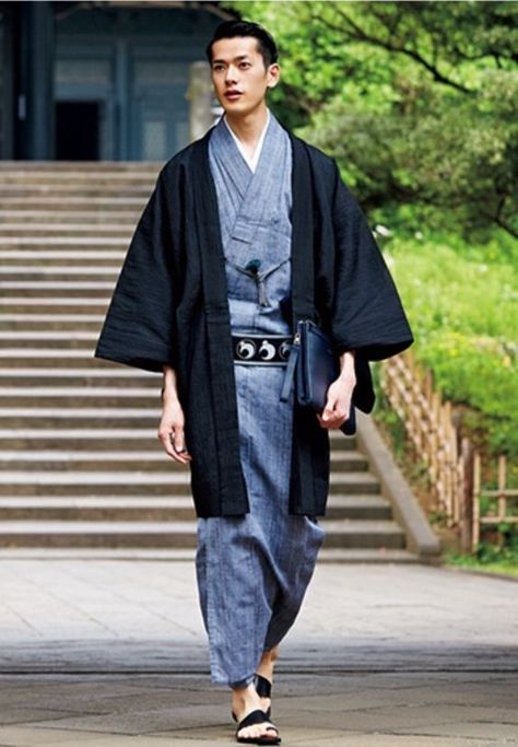 Japanese Mens Kimono, Man Kimono, Japanese Kimono Male, Kimono Men, Men's Yukata, Mens Kimono, Japanese Style Clothing, Japanese Traditional Clothes, Japanese Haori