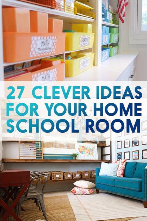 27 Clever Ideas For Creating The Perfect Homeschool Classroom Homeschool Room Organization, Homeschool Inspiration, Homeschool Classroom, Homeschool Learning, Homeschool Life, Homeschool Help, Homeschool Planning, School Room, Homeschool Organization