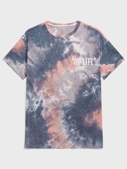 Men Tie Dye Tee | SHEIN USA Tie And Dye Tshirt, Urban Accessories, Batik Ideas, Tie Dye Ideas, Diy Tie Dye Shirts, Diy Tie Dye, Cool Shirt Designs, Logo Process, Hoodies Graphic