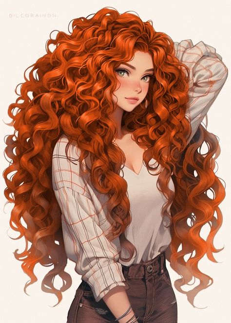 Redhead Characters, متحف فني, Cheveux Oranges, Redhead Art, Red Curly Hair, Girls With Red Hair, Pinturas Disney, Female Character Design, How To Draw Hair