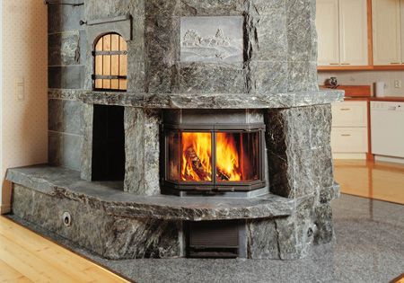 Masonry Heater Design House: Soapstone Wood Stove, Corner Wood Stove, Masonry Heater, Fireplace Gallery, Log Cabin Ideas, Masonry Fireplace, Wood Heat, Wood Stove Fireplace, Rustic Home Design