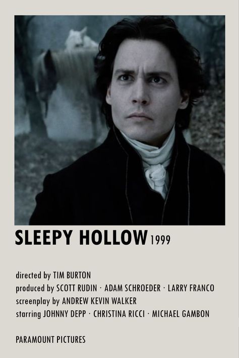 Tim Burton Movies Aesthetic, Tim Burton Movies List, Tim Burton Sleepy Hollow, Tim Burton Poster, Sleepy Hollow Poster, Tim Burton Movies, The Fall Movie, Girls Night Movies, Johnny Depp Movies