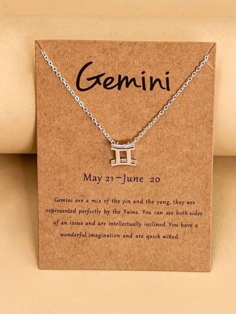 Gemini Constellation Charm Necklace | SHEIN USA Leo Pendant Necklace, Gemini Necklace, Capricorn Constellation, Gemini Constellation, Purse Design, Eyes Beautiful, Styles Dress, Zodiac Sign Necklace, Pink Glam