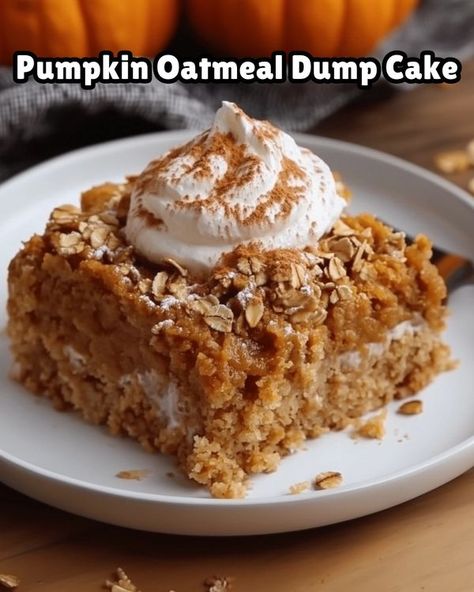 Dump Cake With Yellow Cake, Easy Pumpkin Oatmeal, Pumpkin Dump Cake Recipe, Brownie Mix Recipes, Gluten Free Cake Mixes, Pumpkin Dump, Dry Cake, Dump Cake Recipe, Recipes Pumpkin