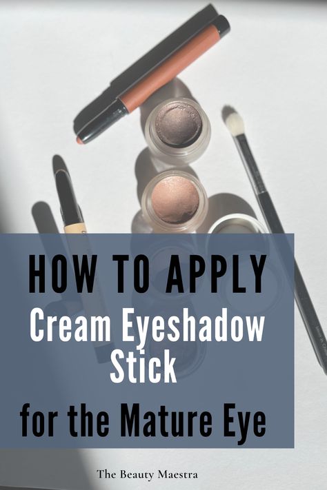 Cream eyeshadows are perfect for mature eyes. This discusses why and shares a few of the super easy ways to apply for a gorgeous look. Eyeshadow For Aging Eyes, Cream Shadow Looks, How To Apply Eyeshadow Stick, How To Use Cream Eyeshadow, Applying Cream Eyeshadow, Cream Eyeshadow Tutorial, How To Apply Cream Eyeshadow, Cream Eyeshadow How To Apply, Cream Eyeshadow Looks