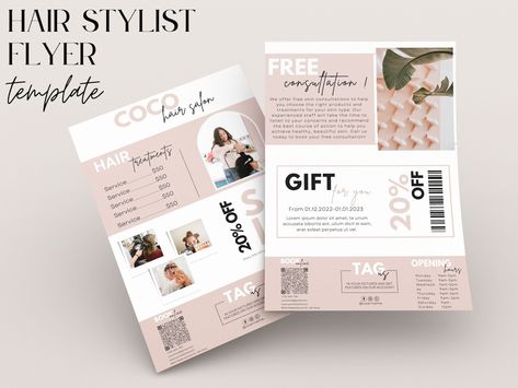 Hair Stylists Flyer Template Hair Salon Flyer Hair - Etsy Hong Kong Salon Flyers Ideas, Salon Advertising Ideas Flyers, Salon Coupon Ideas, Pre Booking Appointments Salon, Hair Salon Flyer Design, Salon Flyer Design, Salon Advertising Ideas, Hair Salon Flyer, Mobile Hair Salon