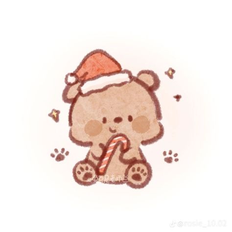 Christmas Teddy Bear Aesthetic, Cute Christmas Icons Aesthetic, Cute Winter Animals Illustration, Christmas Aesthetic Doodles, Christmas Doodles Cute, Christmas Teddy Bear Drawing, Cute Christmas Animals Illustration, Aesthetic Christmas Doodles, Christmas Kawaii Drawing