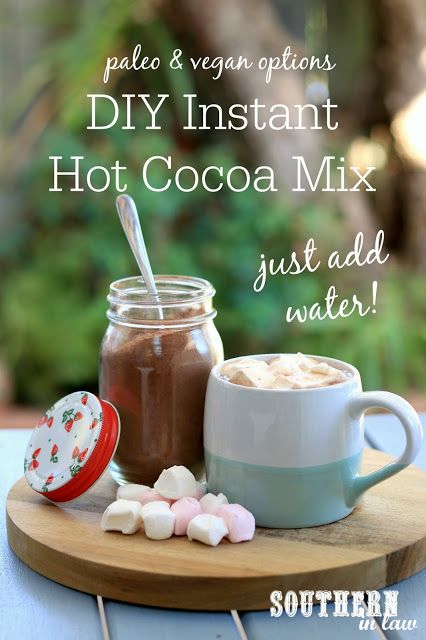 Easy DIY Instant Hot Chocolate Mix Recipe - homemade hot cocoa mix, gluten free, paleo, vegan, healthy, clean eating recipe, sugar free Hot Chocolate Without Milk, Sugar Free Hot Cocoa Mix Recipe, Comfort Basket, Cocoa Mix Recipe, Instant Hot Chocolate, Sugar Free Hot Chocolate, Dairy Free Hot Chocolate, Hot Cocoa Mix Recipe, Hot Chocolate Mix Recipe