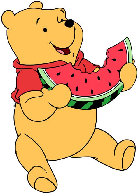 Clip art of Winnie the Pooh eating a watermelon #disney, #winniethepooh, #summer Pooh Svg, Musical Instruments Drawing, Pooh Christmas, Disney Clipart, Wood Yard Art, Eating Watermelon, Winnie The Pooh Pictures, Winnie The Pooh Christmas, Summer Cartoon