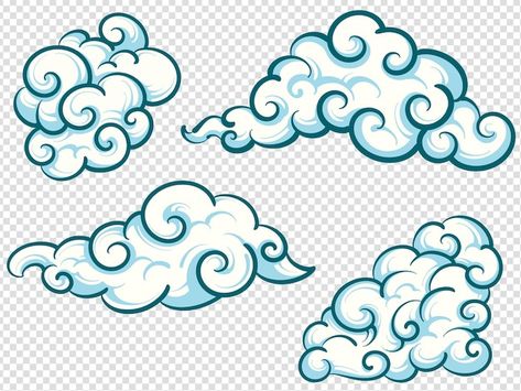 Set of cartoon clouds free royalty vecto... | Premium Vector #Freepik #vector #light #sky #blue #weather Cloud Vector Illustration, Blue Drawings Aesthetic, Aesthetic Logo Design Ideas, Cloud Vector Png, Cloud Cartoon, Vintage Clouds, Cloud Tattoo Design, Cartoon Sky, Sky Vector