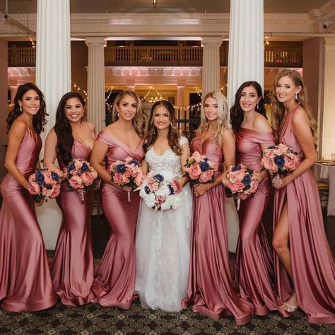 Cheap Bridesmaid Dresses Online, Dusty Rose Bridesmaid Dresses, Rose Bridesmaid Dresses, Dusty Rose Wedding, Bridesmaid Dressing Gowns, Mismatched Bridesmaid Dresses, Pink Bridesmaid Dresses, Bridesmaid Dress Colors, Cheap Bridesmaid Dresses