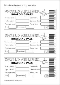 Airline ticket/boarding pass writing templates (SB7770) - SparkleBox Travel Theme Classroom, Drivers Licence, Around The World Theme, Boarding Pass Template, Passport Template, Airline Ticket, Homeschool Geography, World Thinking Day, Holidays Around The World