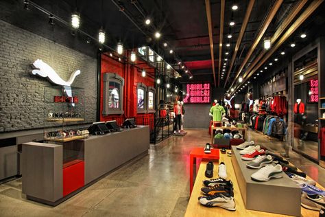 Fashion Business Plan, Shoe Store Design, Puma Store, Grocery Store Design, Retail Space Design, Bedroom Door Design, Showroom Interior Design, Environmental Graphic Design, Sports Store