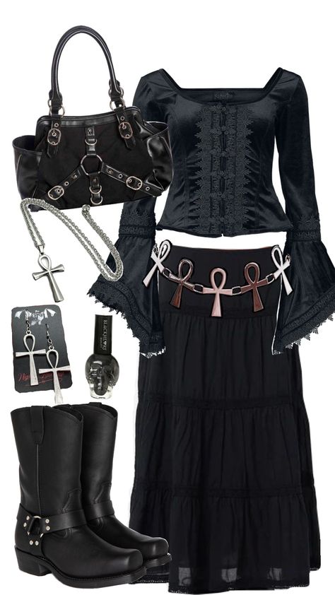 Modest Gothic Fashion, Gothic Americana Fashion, Gothic Fashion Plus Size, Mopey Goth Outfits, Traditional Goth Outfits, Goth Thrift, Cute Gothic Outfits, Couple Moodboard, Gothic Outfits Casual