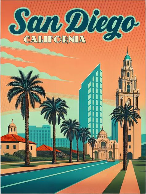 Vintage San Diego California - Vintage Posters San Diego California Aesthetic, Pixel Art Landscape, London Travel Poster, Hanauma Bay, Zermatt Switzerland, Pisa Italy, Nassau Bahamas, Shenandoah National Park, Netherlands Travel