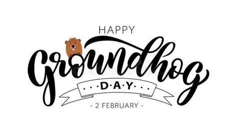 February Illustration, Cute Groundhog, Happy Groundhog Day, Holiday Cartoon, Happy February, Celebrate Good Times, Holiday Clipart, Print Greeting Cards, Weird Holidays