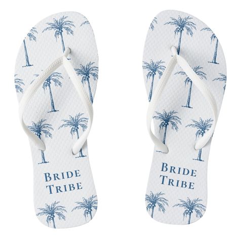 Wedding Flip Flops, Pattern Flip Flops, Palm Tree Pattern, Caribbean Wedding, Accessories Ideas, Bride Tribe, Tropical Palm, Tropical Wedding, Tropical Beach