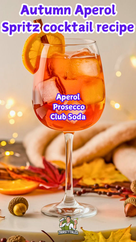 "Discover the perfect Autumn Aperol Spritz cocktail recipe to elevate your 
happy hour! This refreshing drink blends the iconic Aperol with sparkling 
wine and a splash of soda, making it a must-try for fall gatherings. 
Perfect for cozy evenings and festive celebrations, this Aperol Spritz 
recipe is one of the best cocktail recipes you'll find. Cheers to delicious 
flavors and vibrant colors!" Autumn Aperol Spritz Recipe, Apple Cider Aperol Spritz Recipes, April Spritz Recipe, Aperol Recipe Cocktails, Big Batch Aperol Spritz, How To Make Aperol Spritz, Fall Aperol Spritz Recipe, Autumn Aperol Spritz, Fall Aperol Spritz