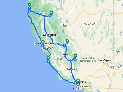 Ultimate 2 Week California National Park Road Trip Itinerary for 2022 California National Park Road Trip, National Park Road Trip Itinerary, Yosemite Sequoia, Northern California Road Trip, California Road Trip Itinerary, California Parks, Road Trip Map, Lassen Volcanic National Park, Rv Road Trip