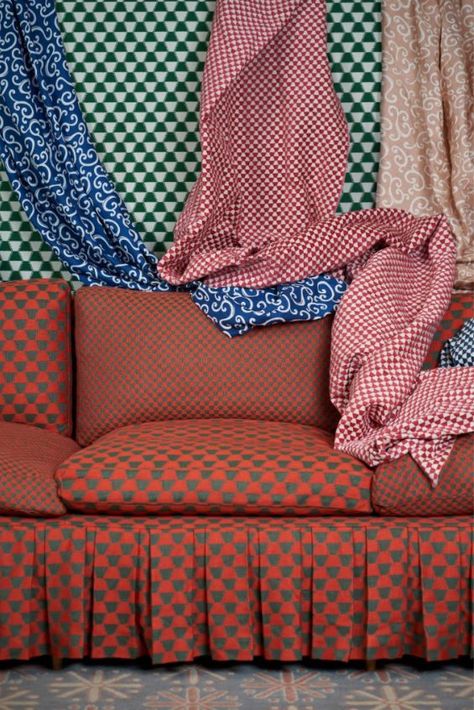 The Duro Olowu for Soane Britain collection. Couch Pattern, Clashing Patterns, Duro Olowu, Soane Britain, British Furniture, Colorful Textiles, International Design, Chic Pattern, Furniture Maker