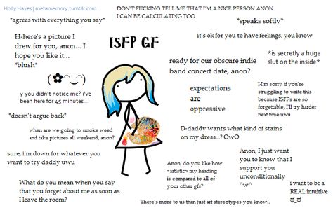 Holly's Corner — 1. INTJ Isfp Girlfriend, Isfp Personality, Isfj Personality, Type Of Girlfriend, Intj T, Mbti Relationships, Myers Briggs Personality Types, Somebody Else, Divorce Quotes