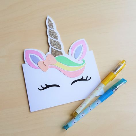 Diy Unicorn Birthday Card, Unicorn Cards, Unicorn Birthday Card, Unicorn Birthday Cards, Diy Unicorn, Unicorn Card, Birthday Card Drawing, Unicorn Valentine, Homemade Birthday Cards