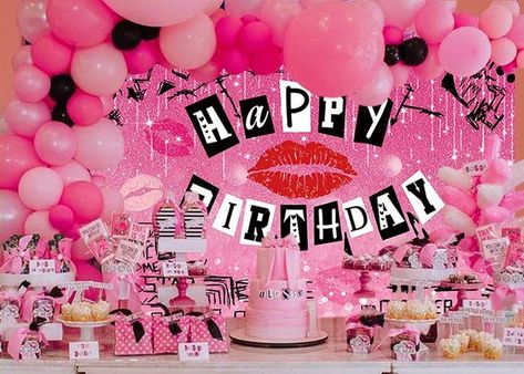 Y2k Birthday Party, Mean Girls Party, 14th Birthday Party Ideas, 18th Birthday Party Themes, Sweet Sixteen Birthday Party Ideas, Birthday Backdrops, Girly Birthday Party, Girls Y2k, Happy Birthday Backdrop