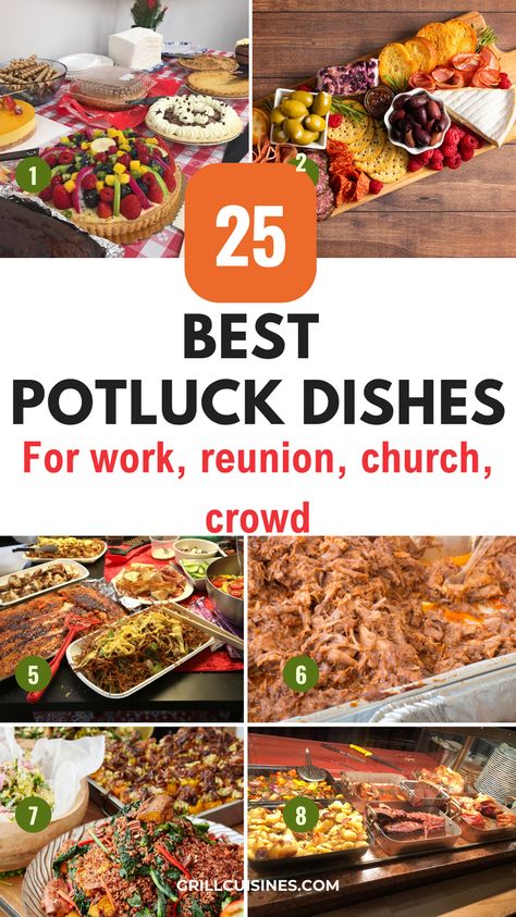 The best summer potluck recipes for a crowd: appetizers, finger foods, side dishes, desserts and main dishes! Looking for Easy Lunch Potluck Ideas? Discover these Summer Party Recipes for a Crowd that are sure to be a hit! Whether you're planning a Potluck Picnic or looking for Concert Food Ideas, this collection has you covered! Desserts Potluck, Pot Luck Dishes Easy, Main Dish For Potluck, Church Potluck Recipes, Easy Potluck Recipes, Work Potluck, Easy Potluck, School Dinner Crockpot Potluck Dishes For A Crowd, Easy Things To Make For Potlucks, Potluck Dinners For A Crowd, Easy Friend Dinner Ideas, Pastor Appreciation Food Ideas, Wedding Pot Luck Ideas, Easy Passing Dishes, Pot Luck Sandwiches, Cover Dishes Ideas