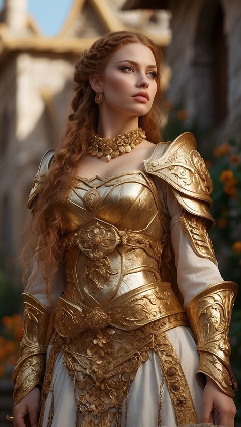 Summer Queen Aesthetic, Roman Empress Aesthetic, Athena Armor, Queen Armor, Female Cleric, Adventurer Costume, Warrior Images, Armor Dress, Warrior Goddess