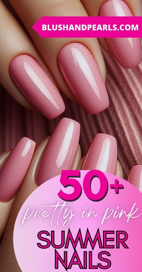 Pink Nail Aesthetic, Deep Pink Nails, Pink Glazed Donut Nails, Blue Shellac Nails, Blue Shellac, Pink Fall Nails, Pink Glazed Donut, Pink Prom Nails, Prom Nails Pink