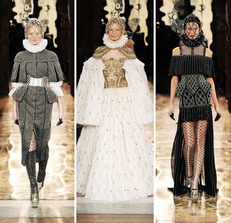 London Calling: Elizabethan Mania - Vogue Elizabethan Clothing, Craft For All Ages, Elizabethan Fashion, Alexander Mcqueen Clutch, Elizabethan Era, Fashion Queen, The Royal Collection, Couture Mode, London Calling