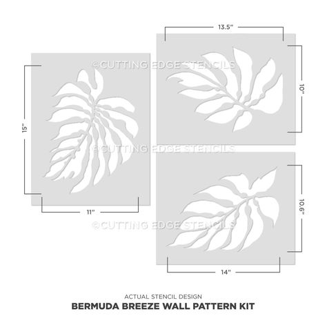 Palm Leaf Stencil, Accent Wall Stencil, Wall Trends, Diy Mural, Wall Stencil Patterns, Pattern Stencil, Wall Pattern, Reusable Stencils, Leaf Stencil