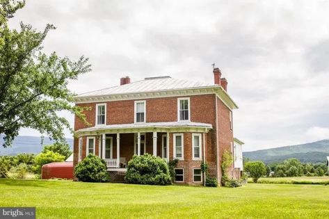 c.1889 Move-in Ready Brick Italianate Farmhouse W/Views And Outbuildings on 5.77 Private Acres Moorefield WV $295,000 - Country Life Dreams #brickhouses #italianates #oldhouses Butcher Block Countertops Kitchen, 1900 Farmhouse, Old House Exterior, Life Dreams, Old Houses For Sale, Rural Retreats, Old Farmhouse, River Valley, Old House Dreams